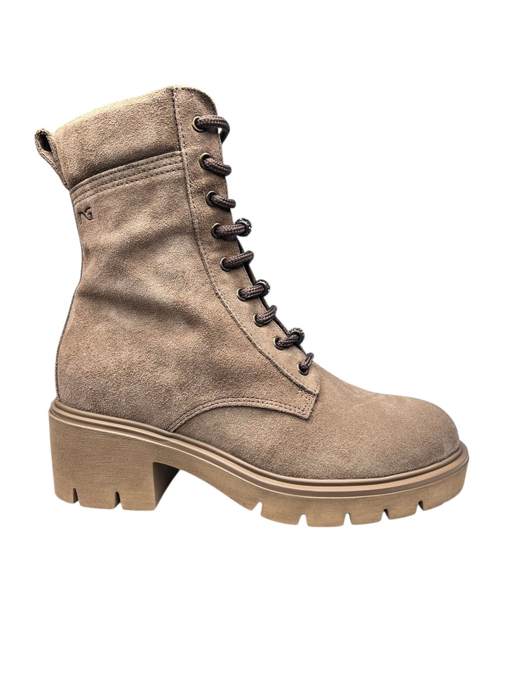 stivaletto allacciato donna pelle argilla