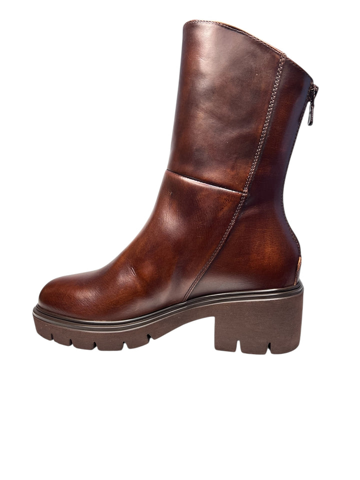 stivaletto donna pelle delavato beige