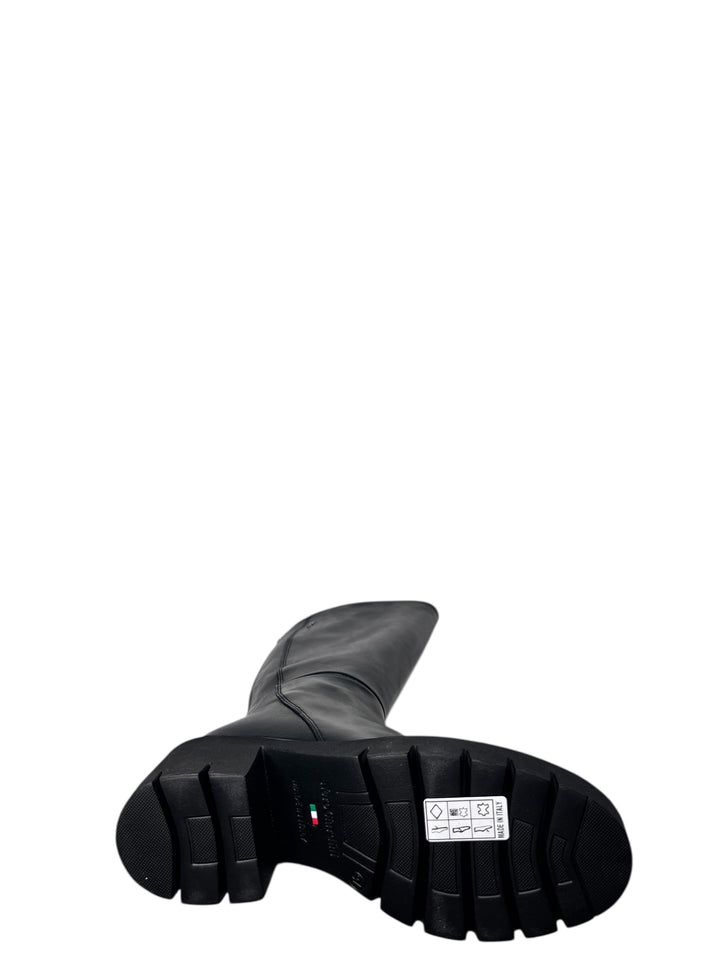 stivale donna pelle nero