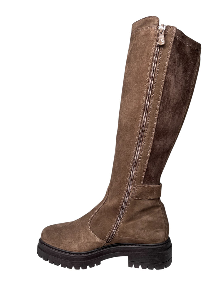 stivale donna pelle+elasticizzato spago