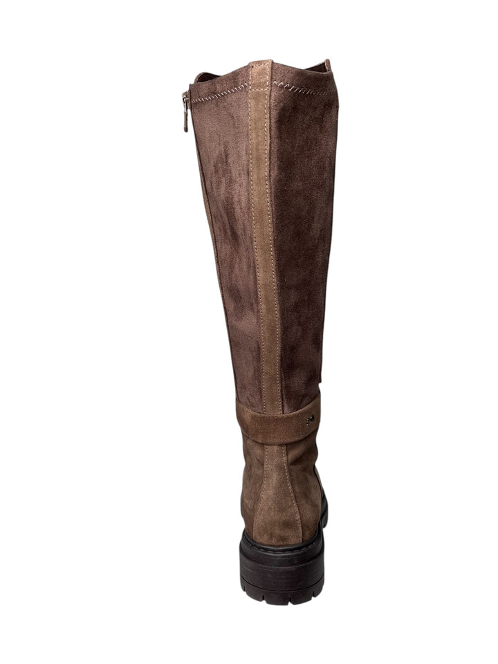 stivale donna pelle+elasticizzato spago