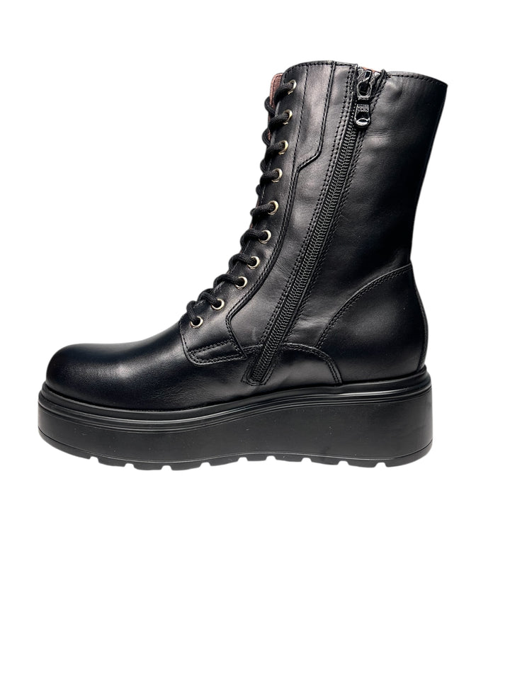 stivaletto allacciato donna pelle nero