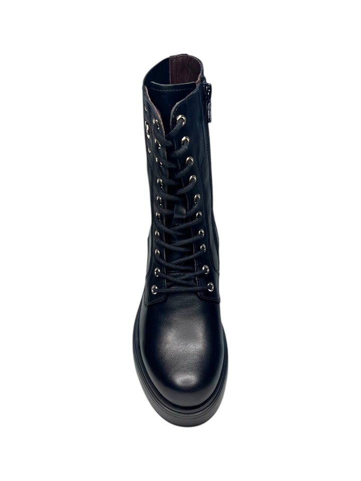 stivaletto allacciato donna pelle nero