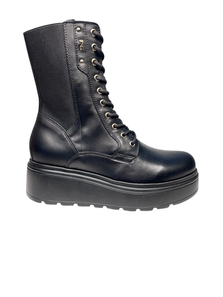 stivaletto allacciato donna pelle nero