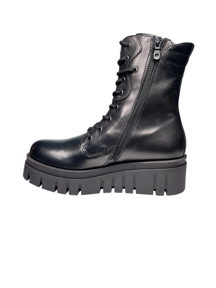 stivaletto allacciato donna pelle nero