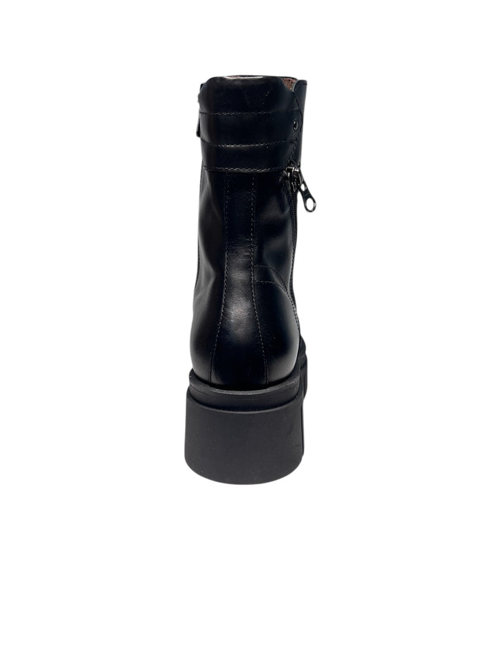 stivaletto allacciato donna pelle nero