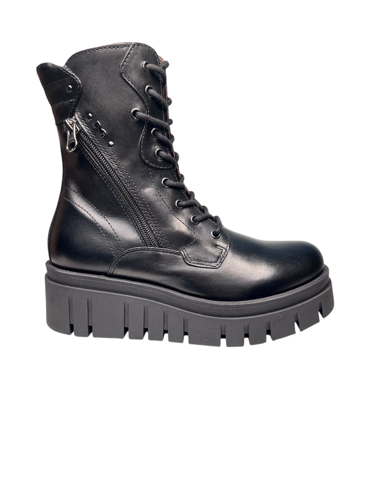 stivaletto allacciato donna pelle nero