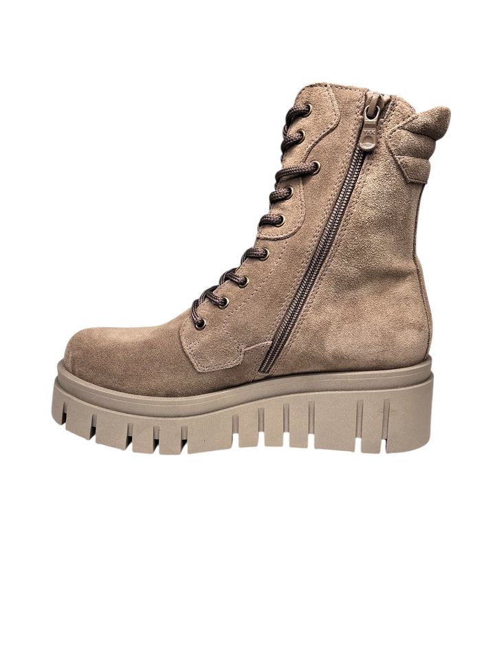 stivaletto allacciato donna pelle argilla