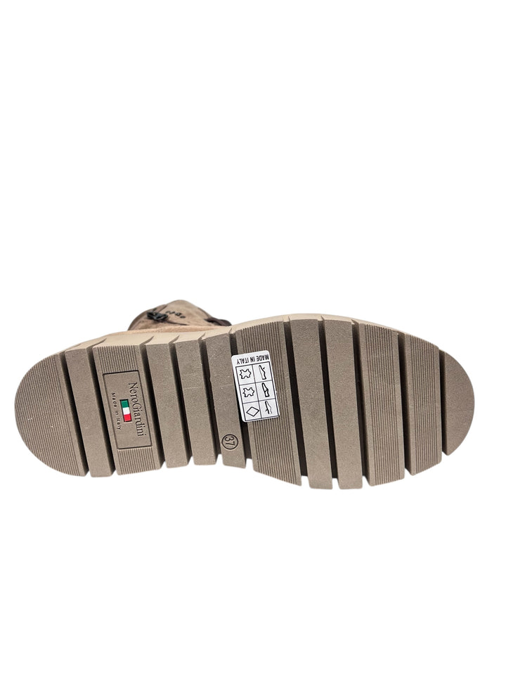 stivaletto allacciato donna pelle argilla