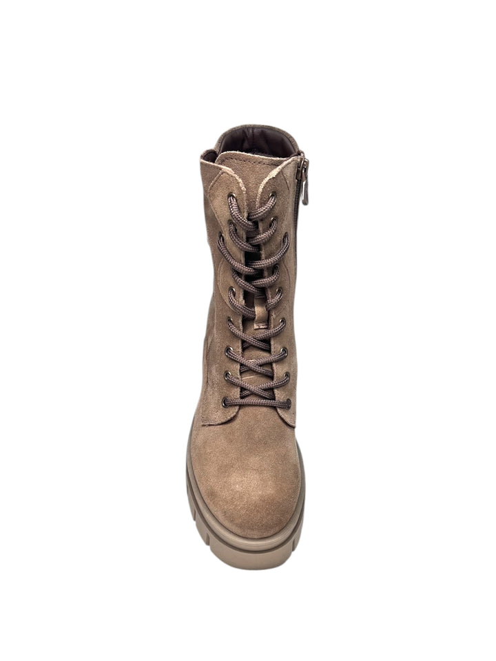 stivaletto allacciato donna pelle argilla