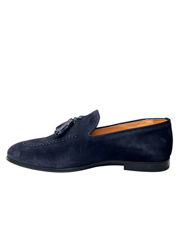 mocassini uomo pelle  exton art.164 blu