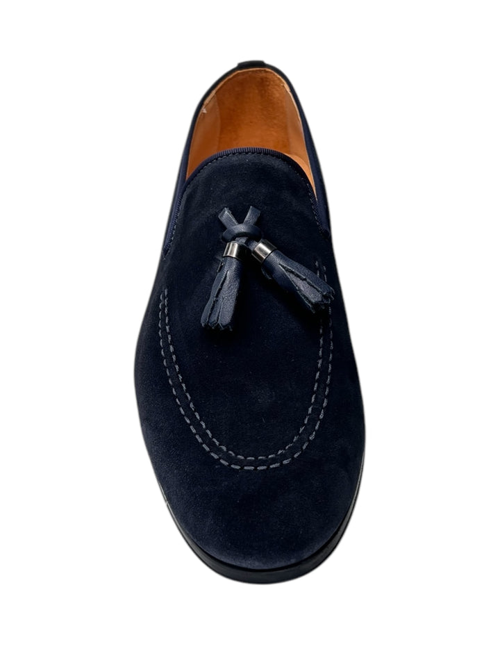 mocassini uomo pelle  exton art.164 blu