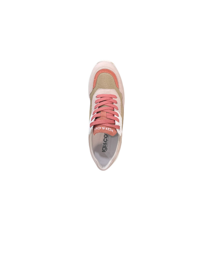 sneakers donna pelle-tela igi&co art.1661922 cipria