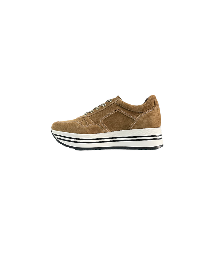 sneakers donna pelle nero giardini art.i116934d339 malto