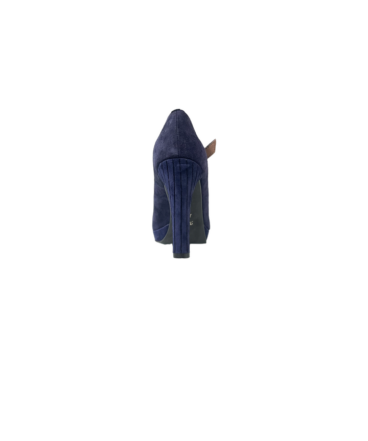 décolleté donna pelle scamosciata perticara art. 169 blu
