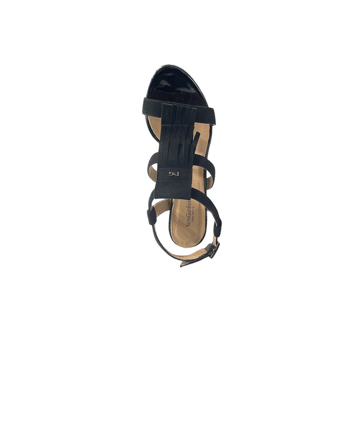 sandalo donna in pelle nero