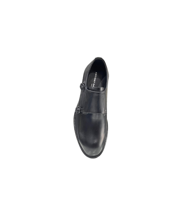 mocassini monkstrap uomo pelle antony sander art. 18340 nero