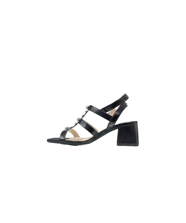 sandali eleganti donna pelle nero giardini art.e218441de100 nero