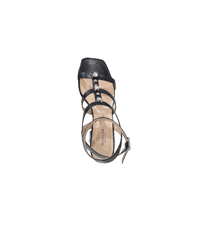 sandali eleganti donna pelle nero giardini art.e218441de100 nero