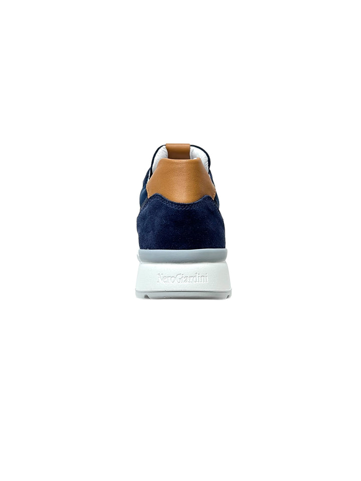 sneakers uomo pelle nero giardini art.e400191u212 indaco