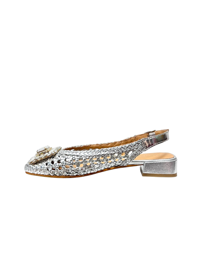 slingback donna pelle metal parodi art.1974 argento
