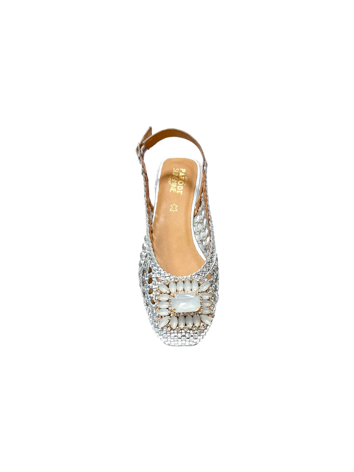 slingback donna pelle metal parodi art.1974 argento