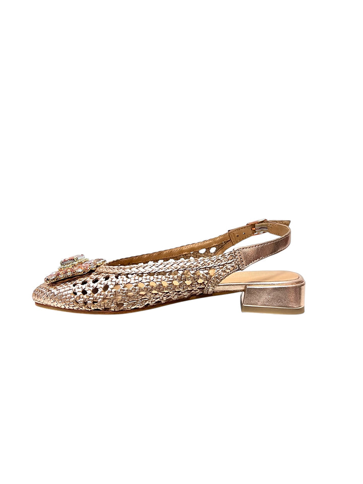 slingback donna pelle metal parodi art.1974 oro rosa