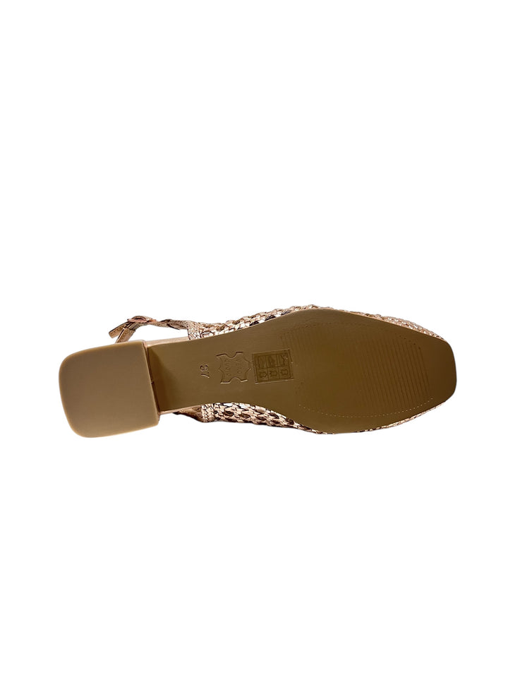 slingback donna pelle metal parodi art.1974 oro rosa