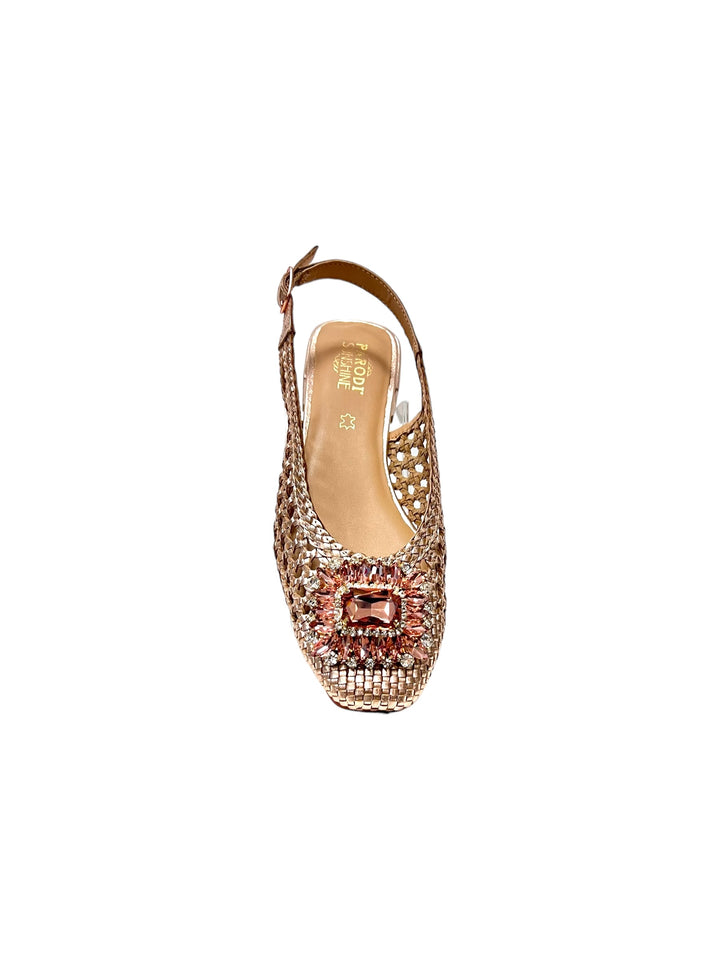 slingback donna pelle metal parodi art.1974 oro rosa