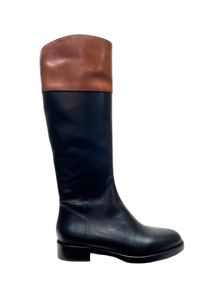 stivali cavallerizza donna pelle gianni crasto art.2060 nero-cuoio