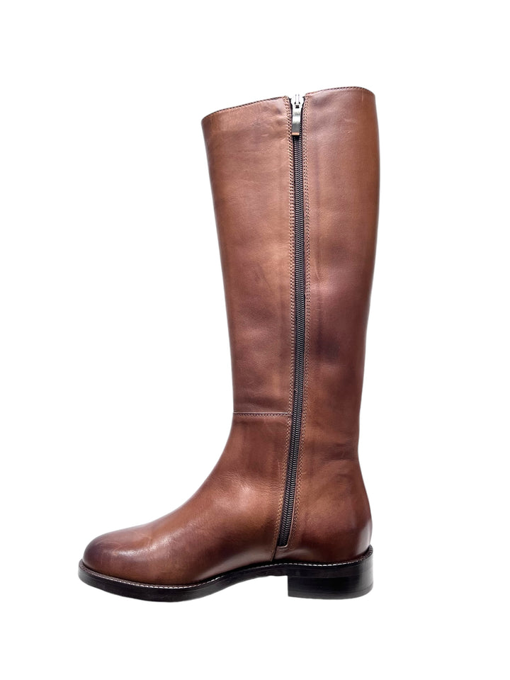 stivali cavallerizza donna pelle gianni crasto art.2099 tabacco