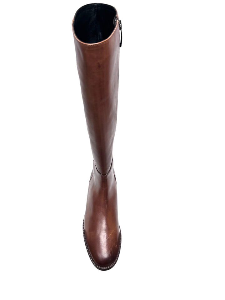 stivali cavallerizza donna pelle gianni crasto art.2099 tabacco