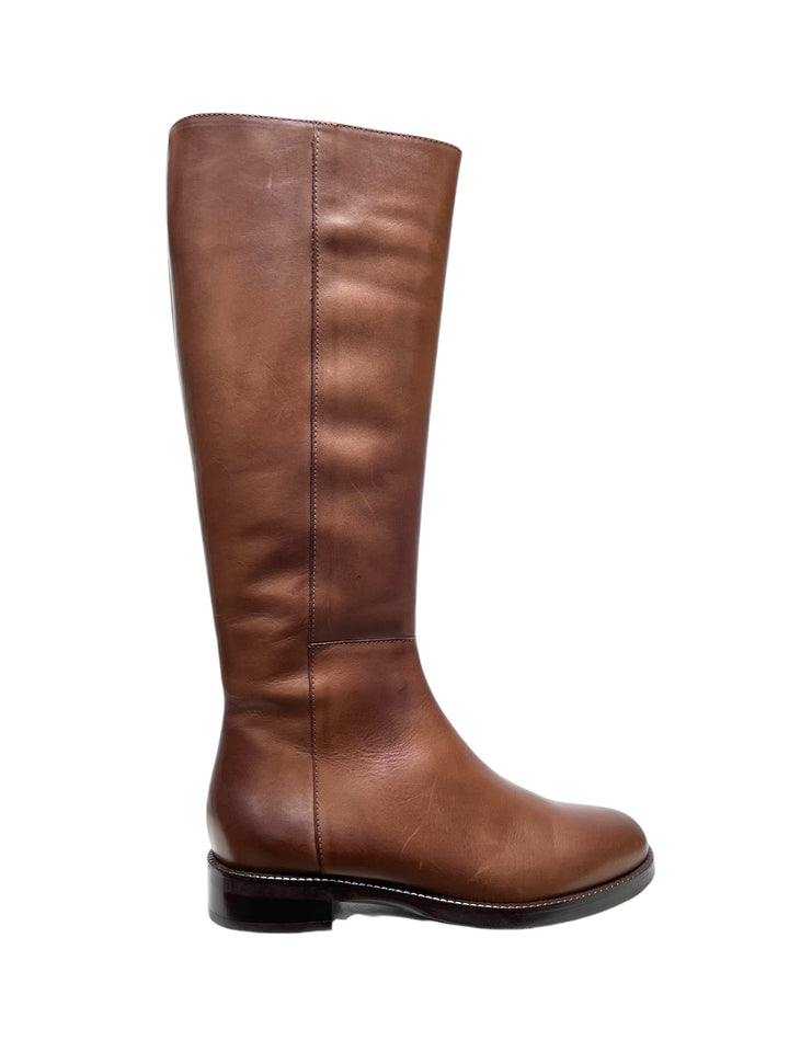stivali cavallerizza donna pelle gianni crasto art.2099 tabacco