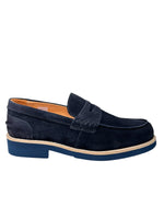 mocassini uomo pelle exton art.2102 blu