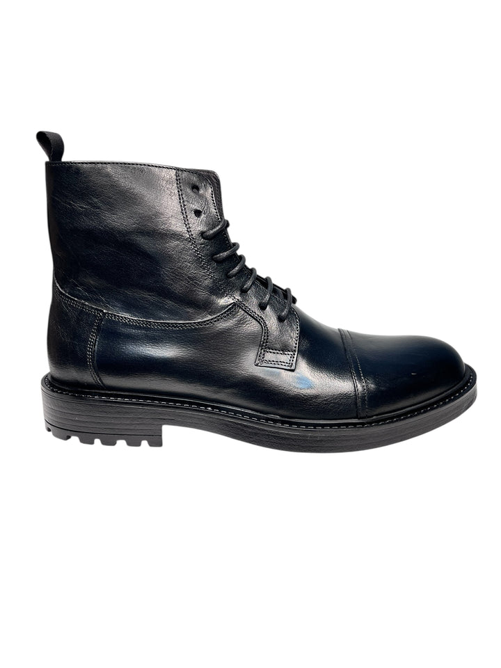 stivaletto allacciato uomo pelle nero
