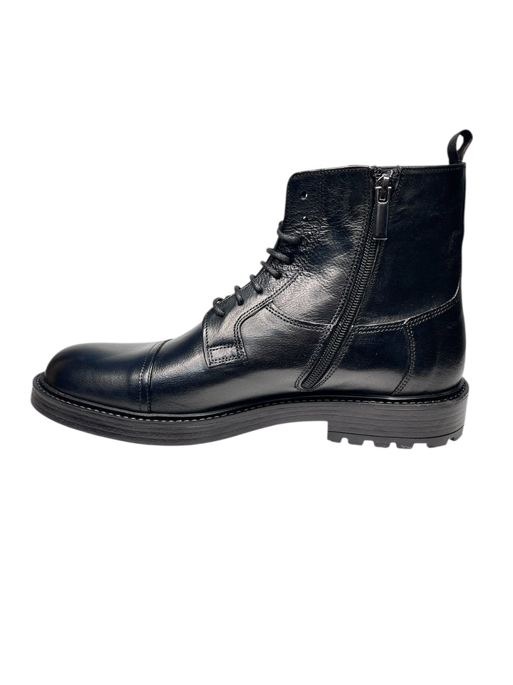 stivaletto allacciato uomo pelle nero