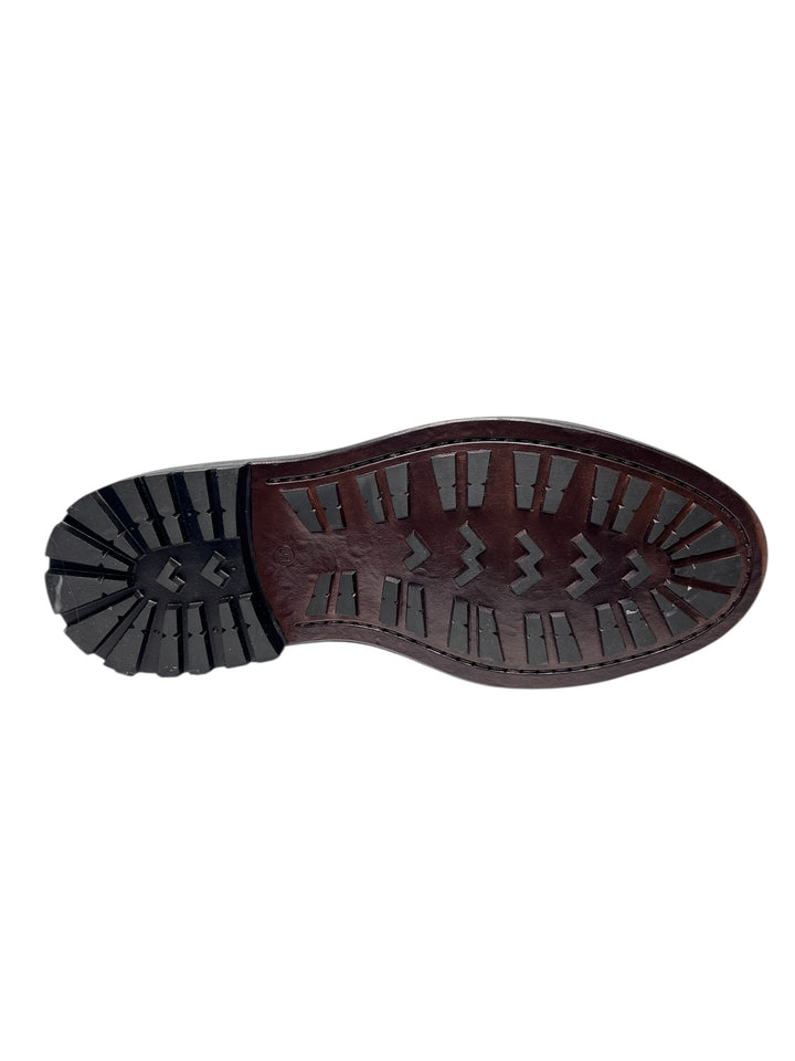 stivaletto allacciato uomo pelle nero
