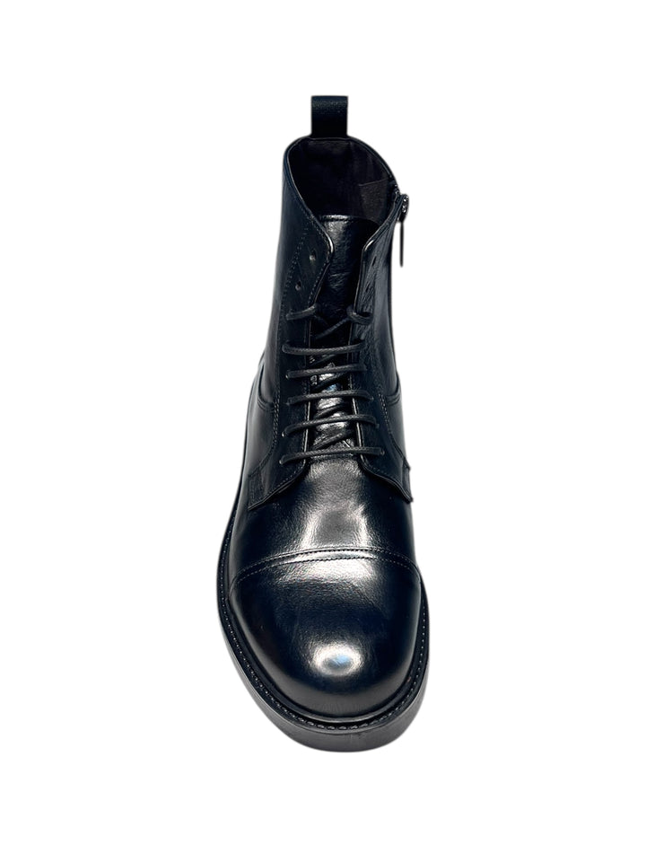 stivaletto allacciato uomo pelle nero