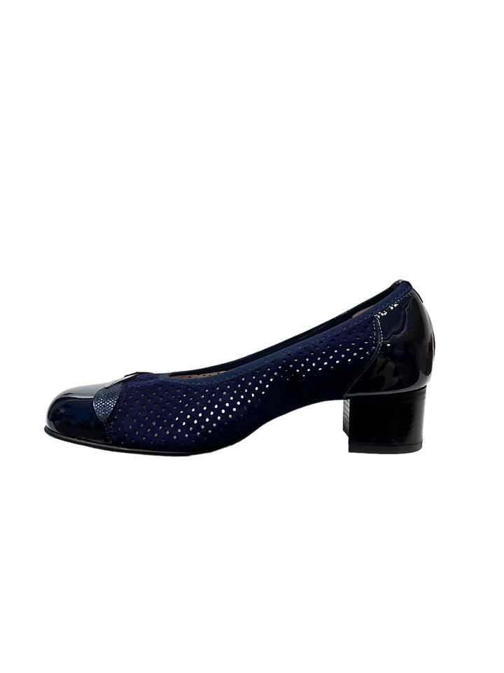 décolleté confort donna pelle scamosciata-vernice soffice sogno art.e23502c blu