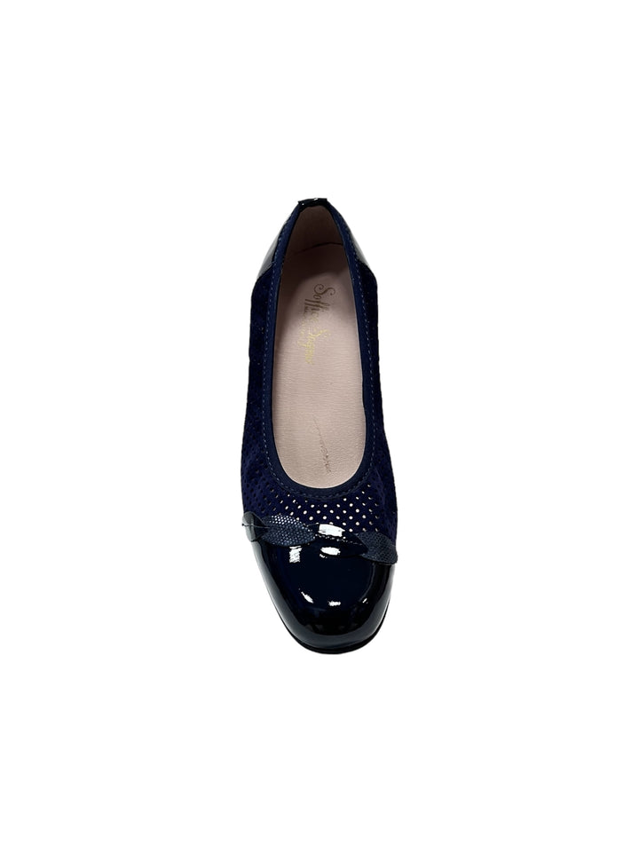 décolleté confort donna pelle scamosciata-vernice soffice sogno art.e23502c blu