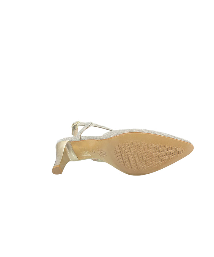 slingback donna pelle-tessuto vernissage art.e23550 oro
