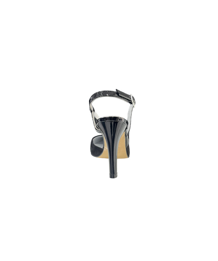 slingback donna tessuto-pelle vernissage art.e23625 nero