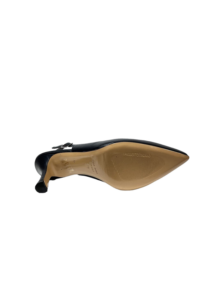 slingback donna pelle vernissage art.e23821 nero