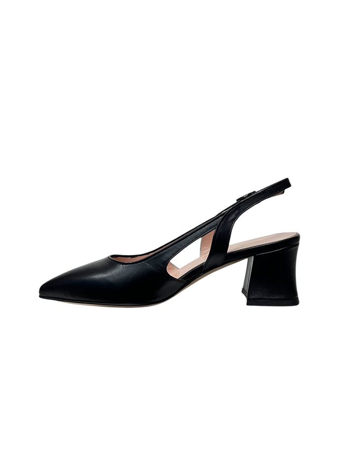 slingback donna pelle vernissage art.e24383 nero
