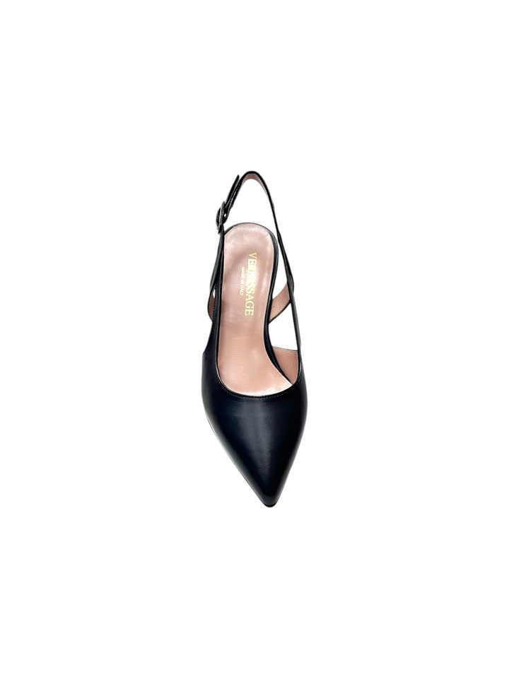 slingback donna pelle vernissage art.e24383 nero