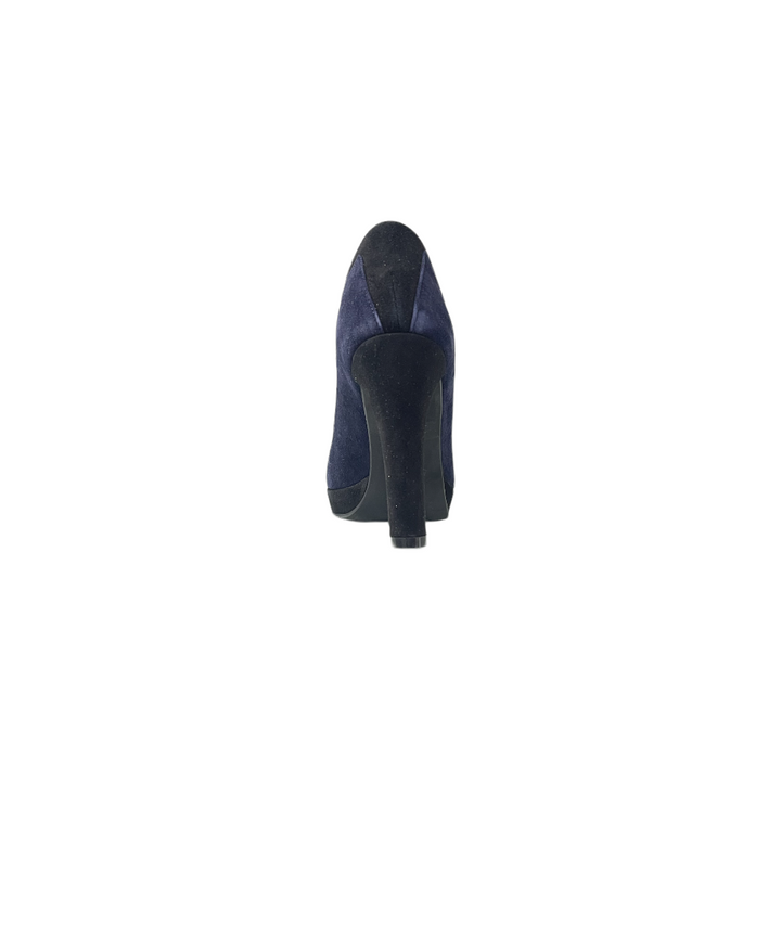décolletè donna pelle scamosciata perticara art. 305 blu-nero
