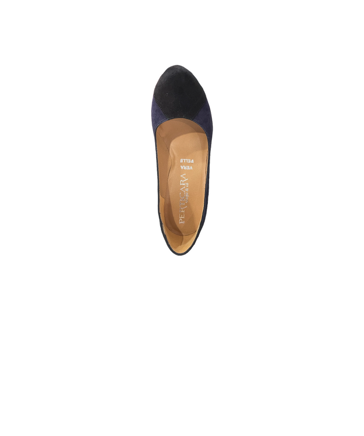 décolletè donna pelle scamosciata perticara art. 305 blu-nero