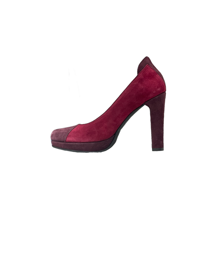 décolleté donna pelle scamosciata perticara art. 305 rubino-bordeaux