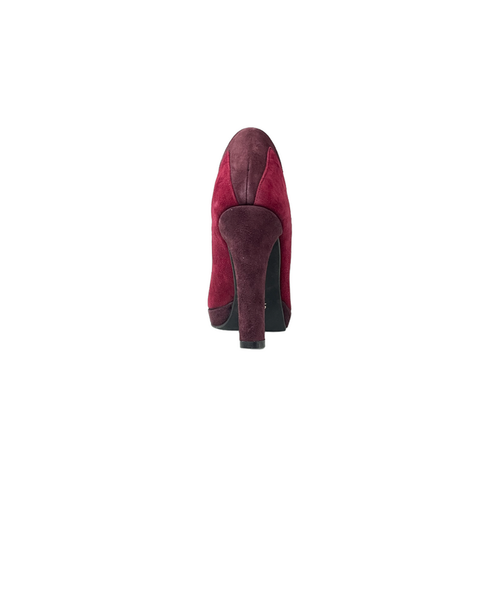 décolleté donna pelle scamosciata perticara art. 305 rubino-bordeaux