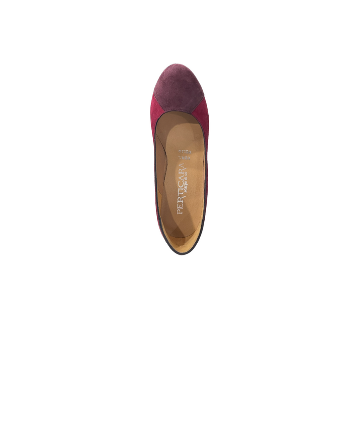 décolleté donna pelle scamosciata perticara art. 305 rubino-bordeaux